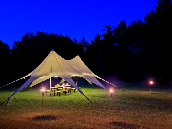 Namiot imprezowy podświetlony